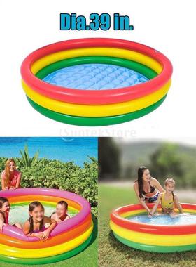 Round Inflatable Swimming Pool Water Paddling Pool for Kids
