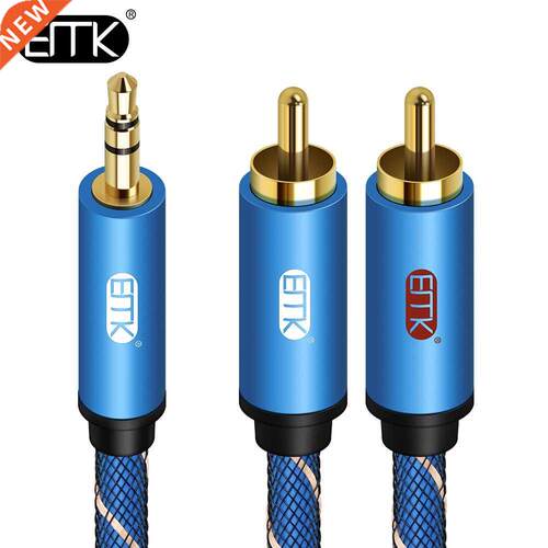EMK AUX 3.5mm to 2 RCA Audio RCA Splitter Cable Male to Mal