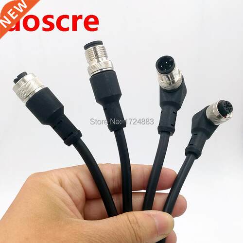 Sensor Connector line M12 Waterproof plug Male Female Angle