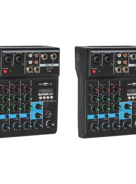 2X Professional 4 Channel Bluetooth Mixer Audio Mixing DJ Co