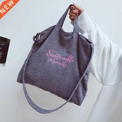 Corduroy Tote Bag for Women 2022 Fashion Shopper Designer Ha