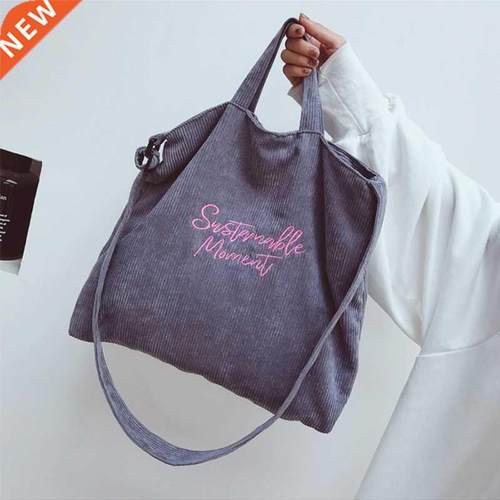 Corduroy Tote Bag for Women 2022 Fashion Shopper Designer Ha