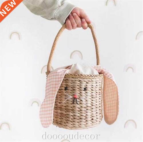 Children's adults rattan Bucket beach straw bag women sh