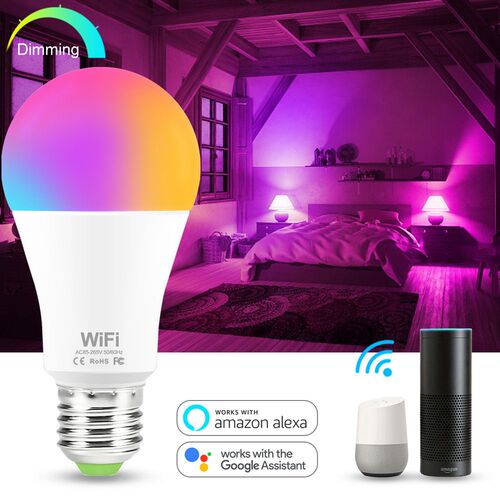 9W RGB Smart Light Bulb Work with Alexa Google Home E27 B22