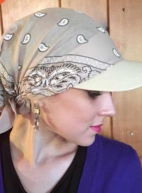 Women	s Panama Cotton Scarf Cap Hat Female Baseball Sun P