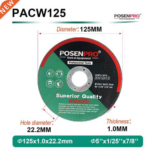 107mm/125mm Angle Grinder 1mm Cutting Wheel 5-Inch Stainless