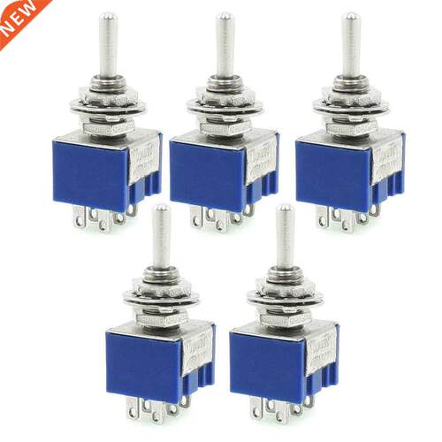 5 Pcs ON-OFF-ON 3-Terminals Pole Throw Toggle Switch 6A 125V