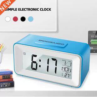 Home Desk Digital Clock Sound Control Backlight 12/24 H Snoo
