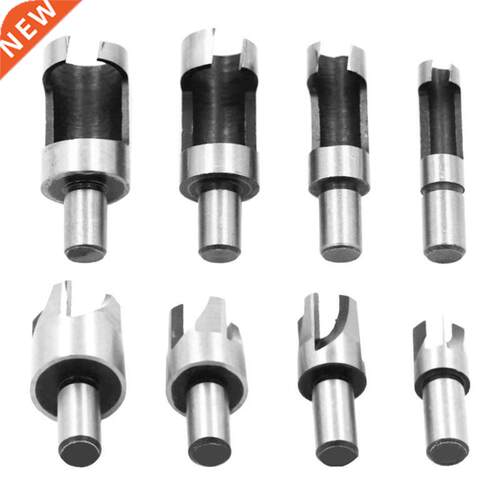 8pc Wood Plug Cutter Tool Drill Bit Set Straight And Tapered