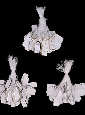 100PCS Price Labels Garment Tags Rectangular Label Tie Strin