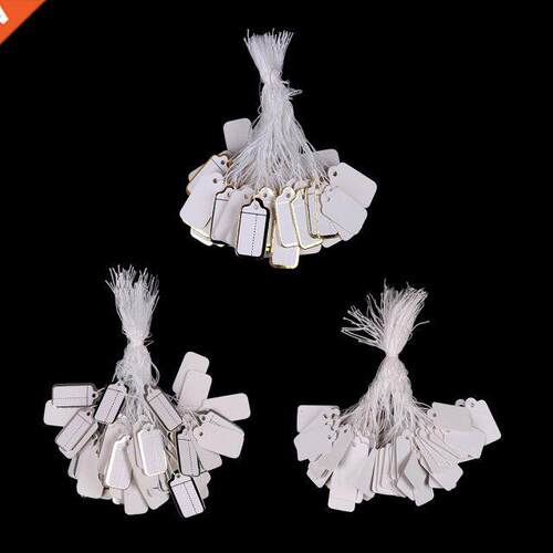100PCS Price Labels Garment Tags Rectangular Label Tie Strin