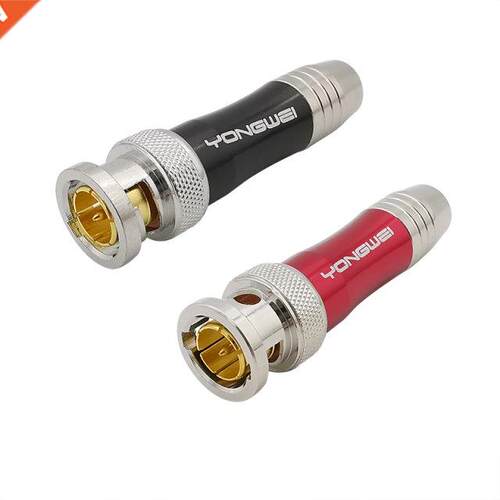 2Pcs BNC Male Plug HD SDI Video Cable Coaxial Connector Copp