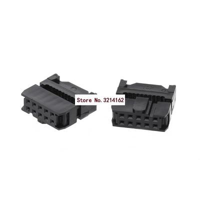 10Pcs FC-10P 2x5Pin Row Pitch 2.54mm IDC Socket Connector Fe