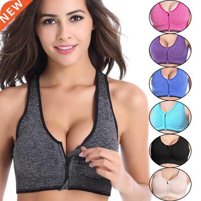 Professional Women Sport Bra Zipper Front Running Yoga Sport