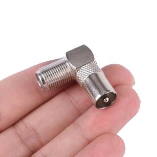 RF Coaxial F Female to TV Male Plug to Female Socket 90 Degr