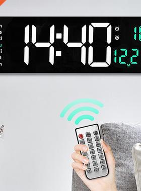 Large Digital Wall Clock Remote Control Temp Date Week Displ