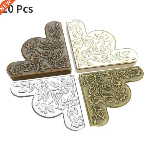 20 Pcs Vintage Iron Triangle Corner With Flowers Furniture F
