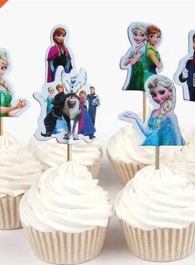 24pcs/48pcs Dsney Frozen Prncess Olaf Elsa cake topper for