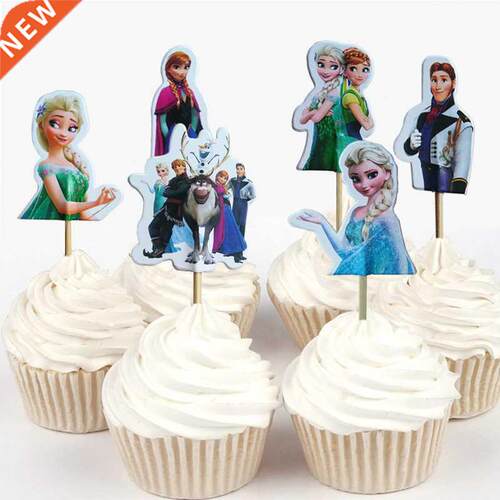 24pcs/48pcs Dsney Frozen Prncess Olaf Elsa cake topper for