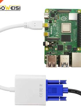 Raspberry pi 4 Micro HDMI to VGA adapter With USB data cabl