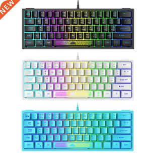 K61 60 Percent RGB Backlit Wired Keyboard 62 Keys Ergonomic