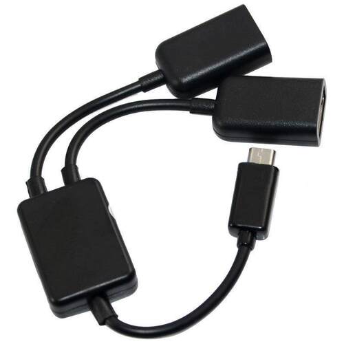 Micro USB Host Cable,Micro USB Male to 2X Type A Dual USB F
