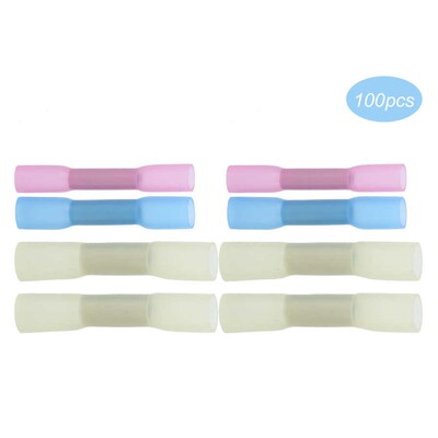 100Pcs Heat Shrink Butt Terminals AWG Waterproof Connectors