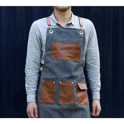 1Pc Cowboy Apron Barista Milk Tea Barber Shop Painting Oil W