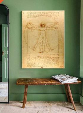 Classical Famous Painting Vitruvian Man, Study of Proportio