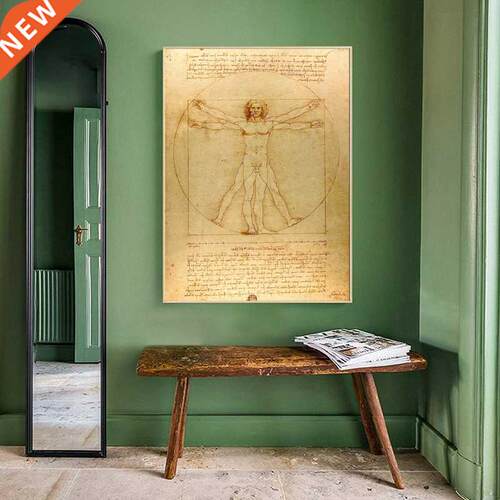 Classical Famous Painting Vitruvian Man, Study of Proportio