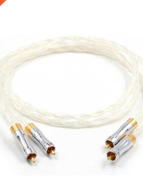 Hifi 8N OCC Copper Silver Plated RCA to RCA Cable RCA Plug t