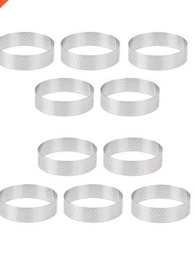 10 Pcs Crcular Stanless Steel Tart Rng Tower Pe Cake Mou