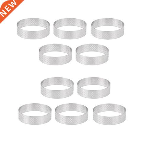 10 Pcs Crcular Stanless Steel Tart Rng Tower Pe Cake Mou