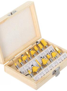 15 Pieces Woodworking Tool 8 HandleShank Carbide Router Cutt