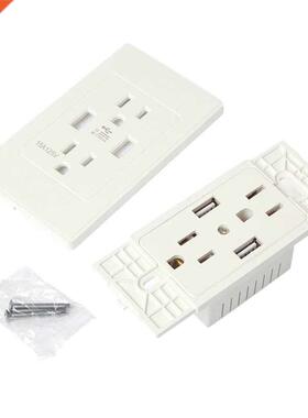 Charge Dual 2.1A USB Wall Outlet Socket 15A AC Power Recepta