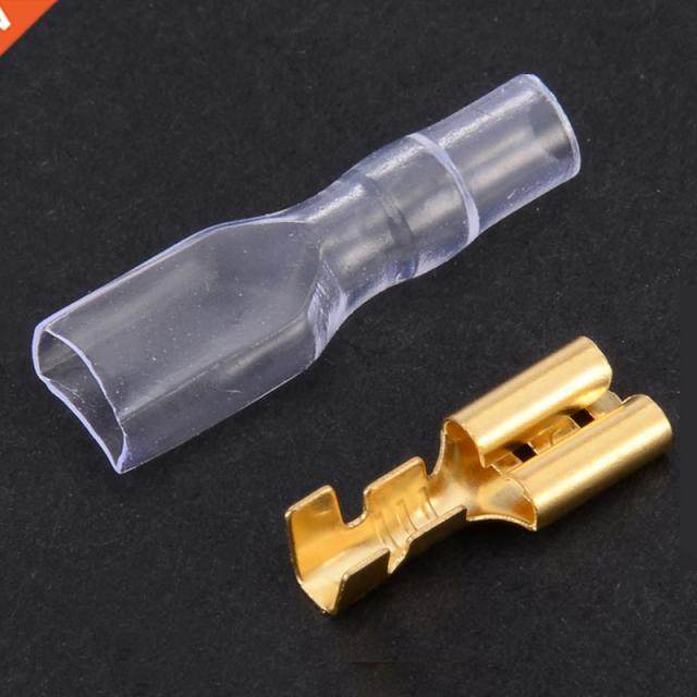 100pcs 0.5 Thickness Brass Crip Terinal Feale Spade Con