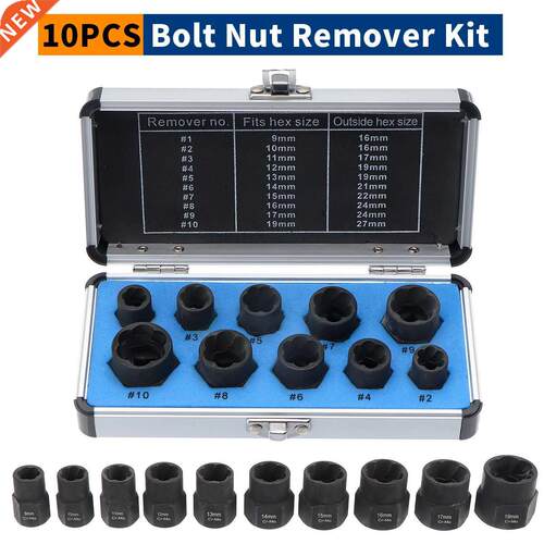 10pcs/Set Nut Stud Remover Locking Wheel Nut Damaged Hexagon