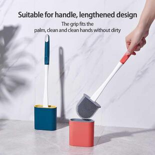 Silicone Wc Toilet Brush Flat Head Flexible Soft Bristles Br