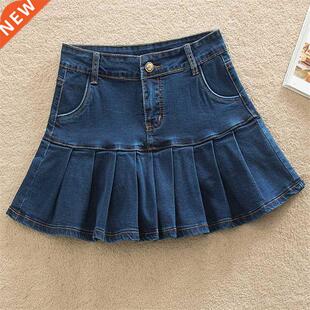 Denim Skirt With Ruffles 6XL 7XL Harajuku Y2K Jeans Skater W