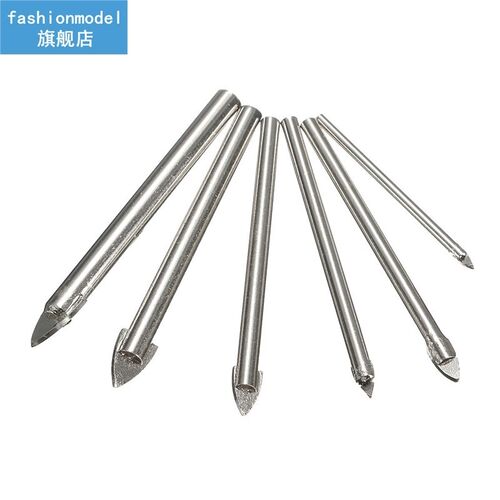 6Pcs Glass Drill Bit Set Carbide Stainless Steel Chromr 3mm