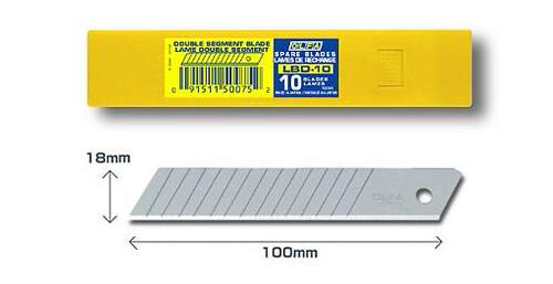 OLFA LBD 10 18mm Double segments heavy duty Snap off Blade