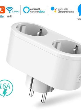 2 in 1 Mini Extenders Socket Dual Smart Wifi Plug Works with