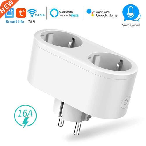 2 in 1 Mini Extenders Socket Dual Smart Wifi Plug Works with