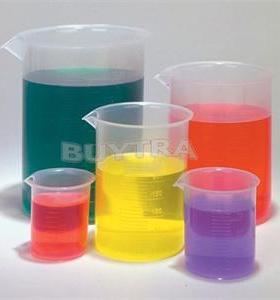 5PCS/Set Laboratory School Teaching Plastic Beaker Set 5 Gra