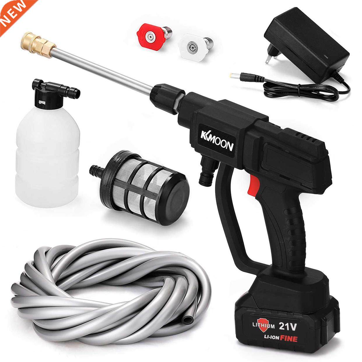 KKmoon 21V 4000mAh Wireless Car Washer High Pressure Car Was