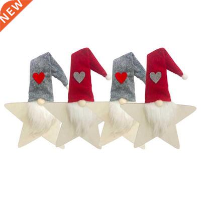 4pcs Christmas Gnomes Ornaments Handmade Scandinavian Santa
