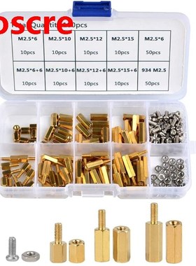 180 Pcs Brass Spacer Male Female Threaded Spacers M2.5 Male