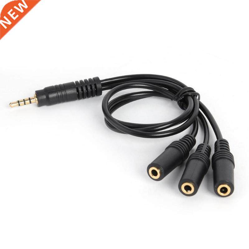 .5mm 4 Pole Plug to  Way Stereo Audio Headphone Splitter