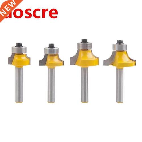 4 Pcs Shank Fillet Knife Wood Router Bit Chafering R-Angle