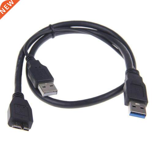 Dual USB 3.0 A Male to Micro-B Male+Male Power Supply Y Cabl
